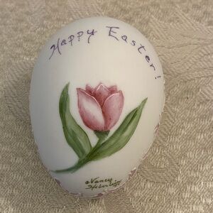 Decorative Easter Egg with Tulip Design